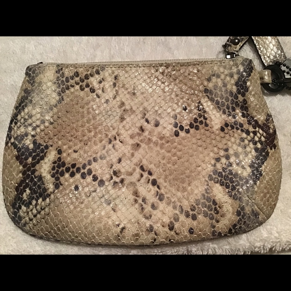 Authentic Coach Wristlet Python Embossed Leather - image 3